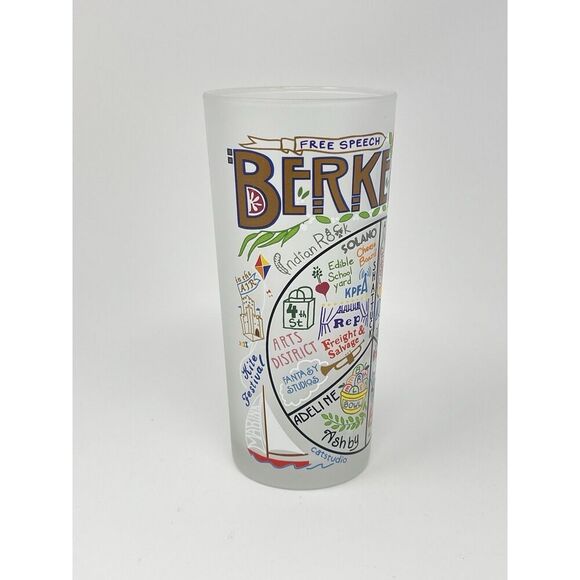 UC Berkeley Collegiate City Drinking Frosted Highball Glass Cat Studio 2017 - Picture 2 of 7